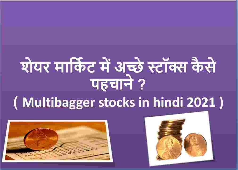 Multibagger stocks in hindi 2021 ( शेयर मार्किट में अच्छे स्टॉक्स कैसे